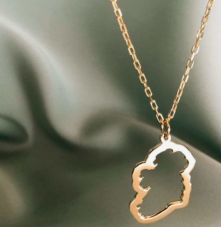 Map of Ireland 9ct Gold Necklace