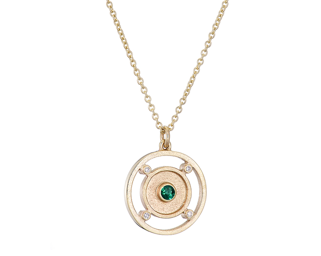 Rachel Swan Emerald and diamond necklace