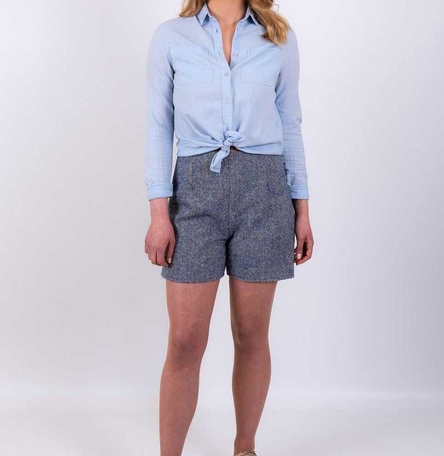 Tweed Shorts - Blue