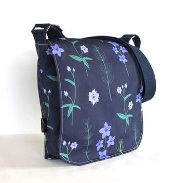 Fiona Small Messenger Handbag in Blue Burren Fabric