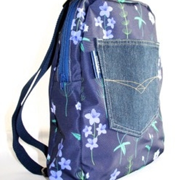 Marie Backpack in Blue Burren Fabric