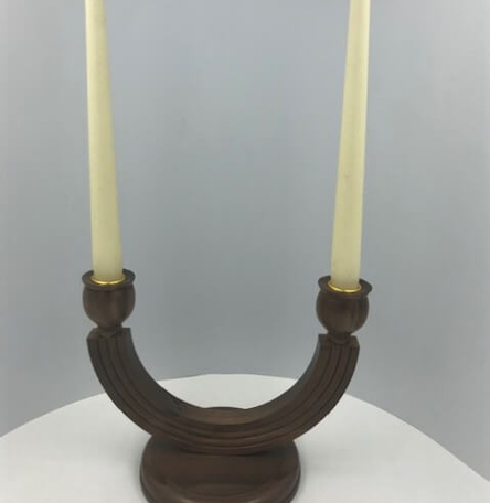 Irish Walnut Twin Candle Holder