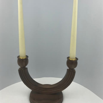 Irish Walnut Twin Candle Holder