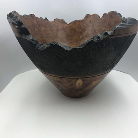 Texturised and Ebonised Irish Burr Elm Bowl