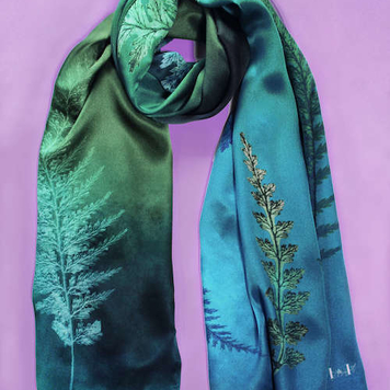 "Killarney Fern" Silk Scarf