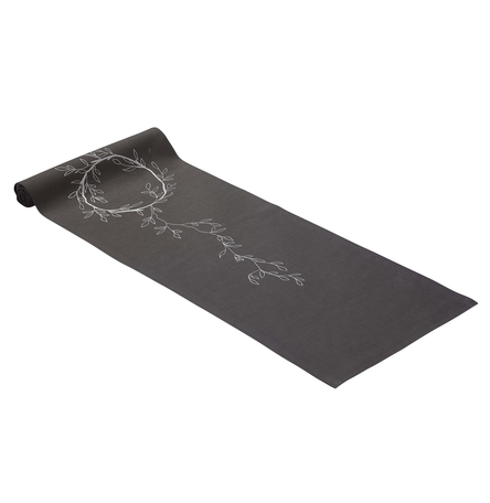 Wild Collection Grey Wreath Linen Table Runner