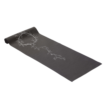 Wild Collection Grey Wreath Linen Table Runner