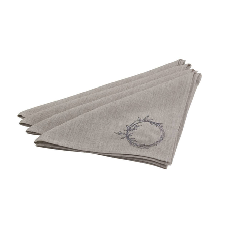 Wild Collection Natural Wreath Linen Napkins