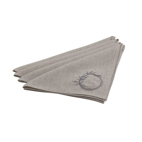 Wild Collection Natural Wreath Linen Napkins