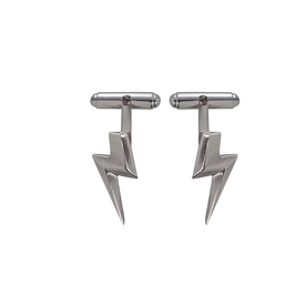 3D Flat Top Lightning Bolt Cufflinks