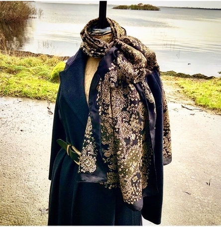 'James' - Rose Gold & Peat Brown Scarf