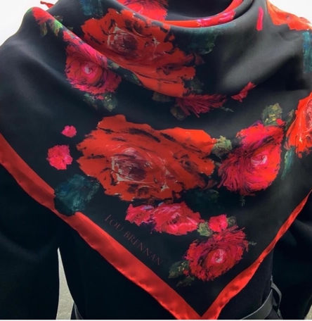 'Mayo Rose' Silk Twill Scarf