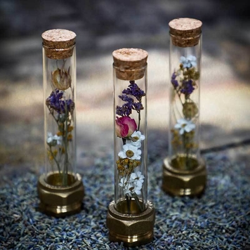 Brass Fitting Flower Bud Vase Set Of 3