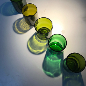 5 x Mixed Green Beakers