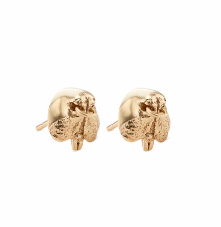 Gold Snout Stud Earrings