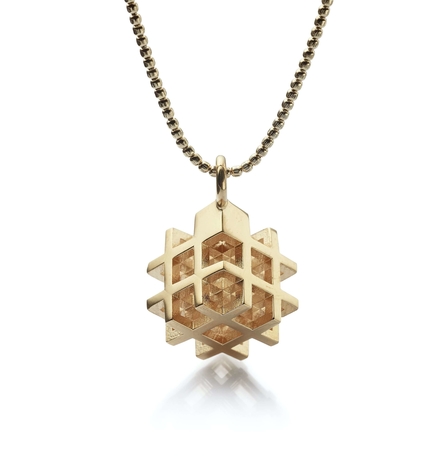 3D# Gold Pendant Small