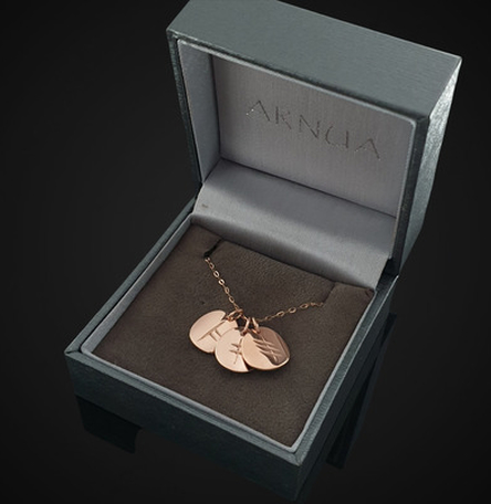 Ogham Initial Pendant | Rose Gold 3 Disc