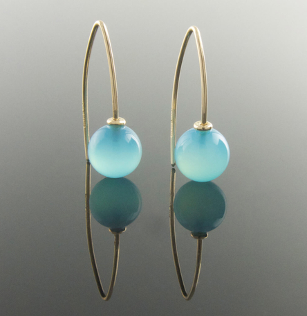 Sea Blue Chalcedony Earrings