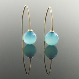 Sea Blue Chalcedony Earrings