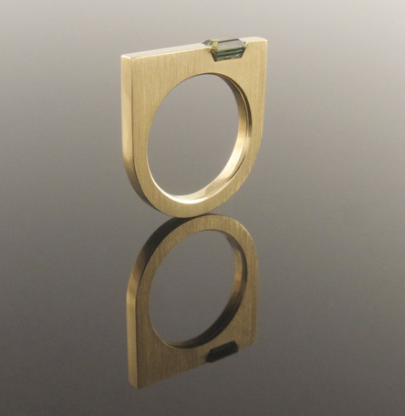 U Shaped Green Sapphire Ring U Shaped Green Sapphire Ring
