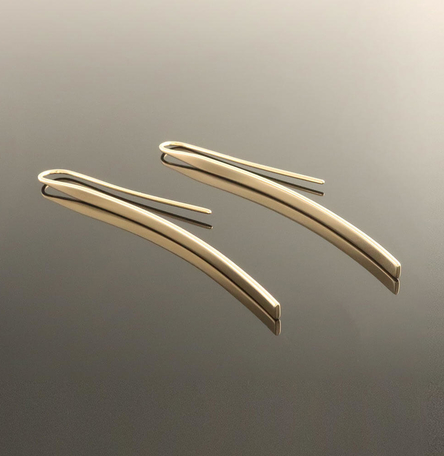 Forged Gold Drop Earrings