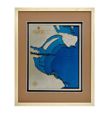 Dublin Bay Coastal Wall Art Map