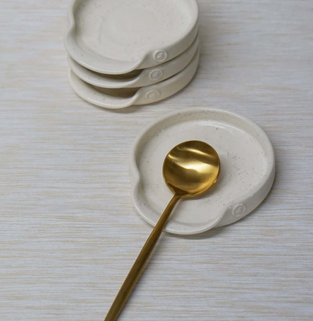 Flecked Porcelain Spoonrest