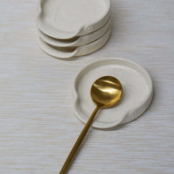 Flecked Porcelain Spoonrest