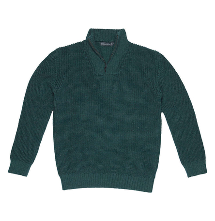 Reefer Ribbed Zip Neck Sweater