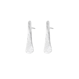 Stud Drop Sterling Silver Hammered and Forged Hurley Earrings