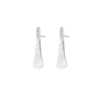 Stud Drop Sterling Silver Hammered and Forged Hurley Earrings