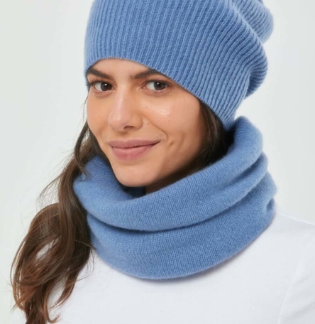 Cashmere Slouch Rib Hat & Snood bundle