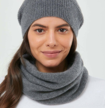 Cashmere Slouch Rib Hat & Snood bundle