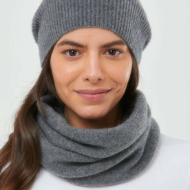 Cashmere Slouch Rib Hat & Snood bundle