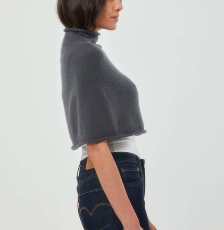 Cashmere Cropped Poncho