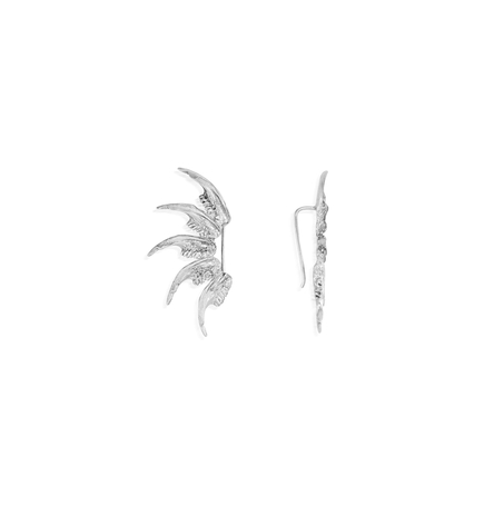 Silver Jaw Climber Earrings