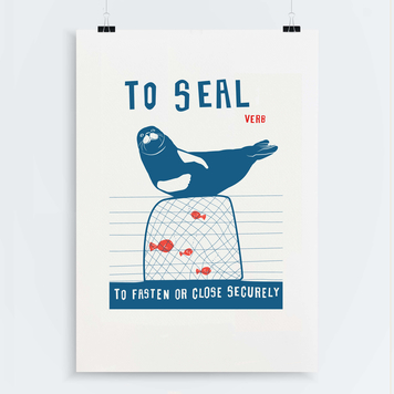 Animal Verbs: To Seal Art Print