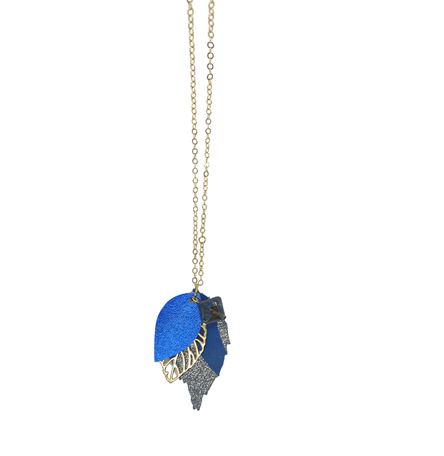 Duilleog Longline Leather Leaf Necklace