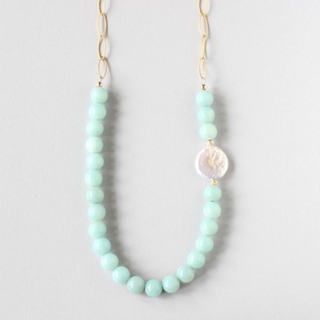 Amazonite Gold Necklace