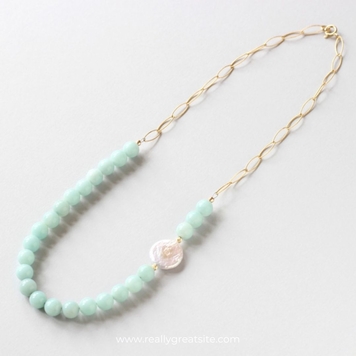 Amazonite Gold Necklace