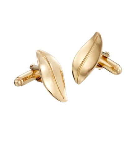 Leaf Cufflinks in Gold