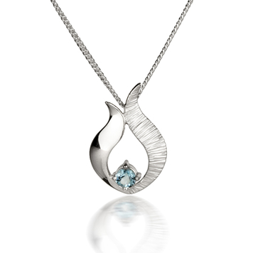 Ebb & Flow silver pendant with blue topaz