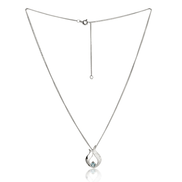 Ebb & Flow silver pendant with blue topaz