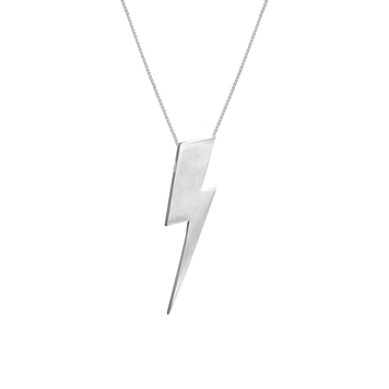 Flat Top Lightening Bolt Pendant Silver