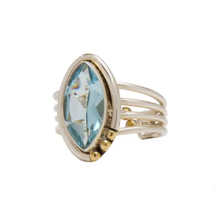 Tulip Ring in Blue Topaz