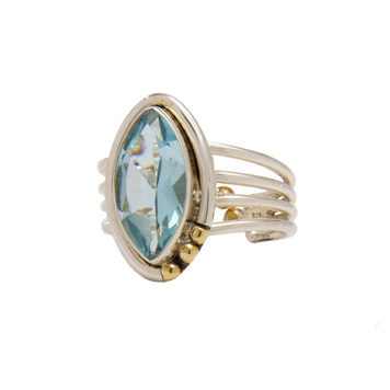 Tulip Ring in Blue Topaz