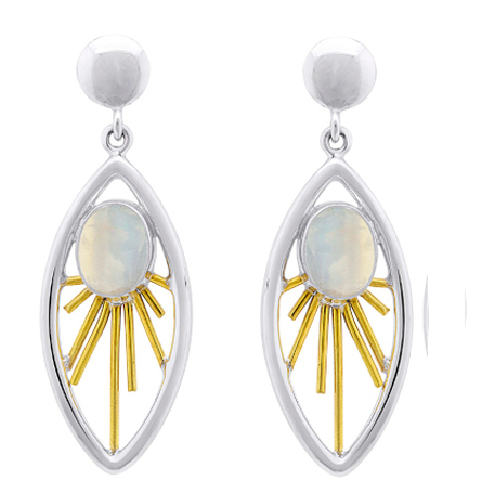 Goddess Earrings in Moonstone