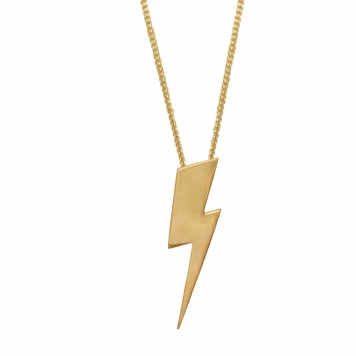 Flat Top Lightening Bolt Pendant - 18ct gold vermeil