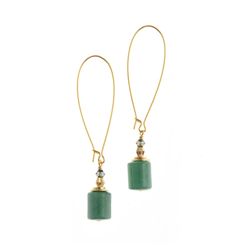 Wilde Emeralde Column Long Earrings
