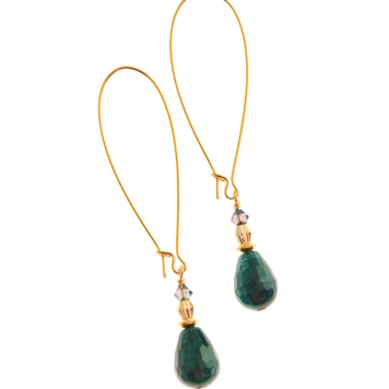 Wilde Emeralde Teardrop Long Earrings